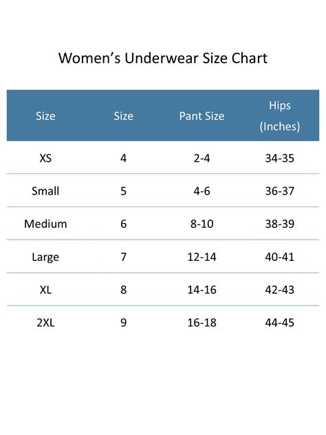 men's to women's underwear size converter